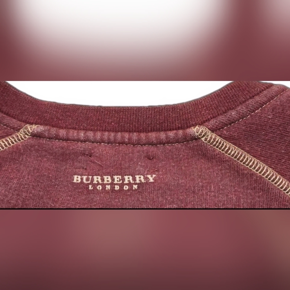Burberry London Men’s L Burgundy Crewneck Sweatshirt - Picture 9 of 11